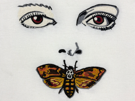 Cecil B. Moxie 'Silence of the Lambs' Chain Stitch Embroidered Tank Top