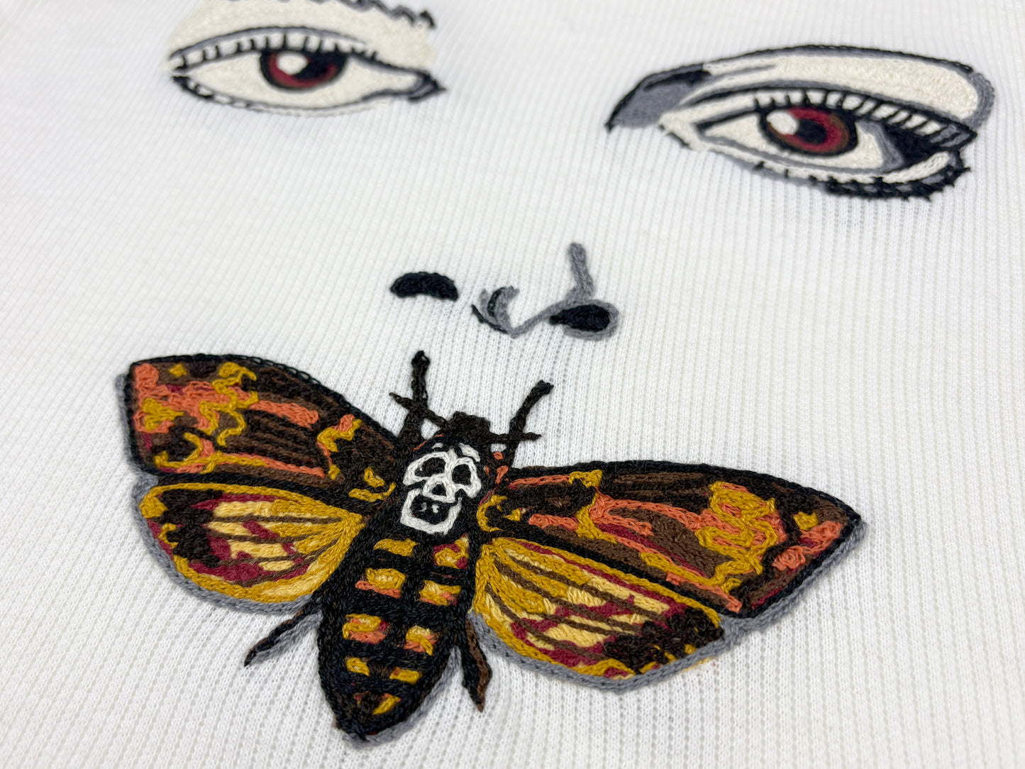 Cecil B. Moxie 'Silence of the Lambs' Chain Stitch Embroidered Tank Top
