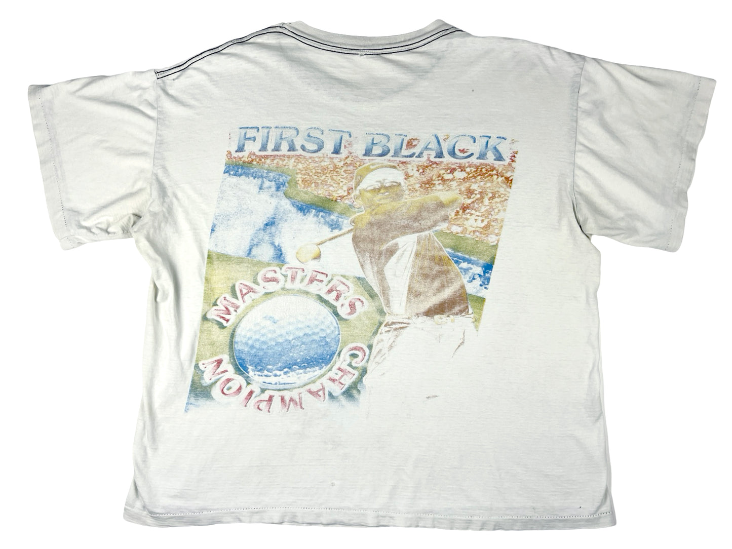 Tiger Woods First Black Masters Championship Bleached T-Shirt