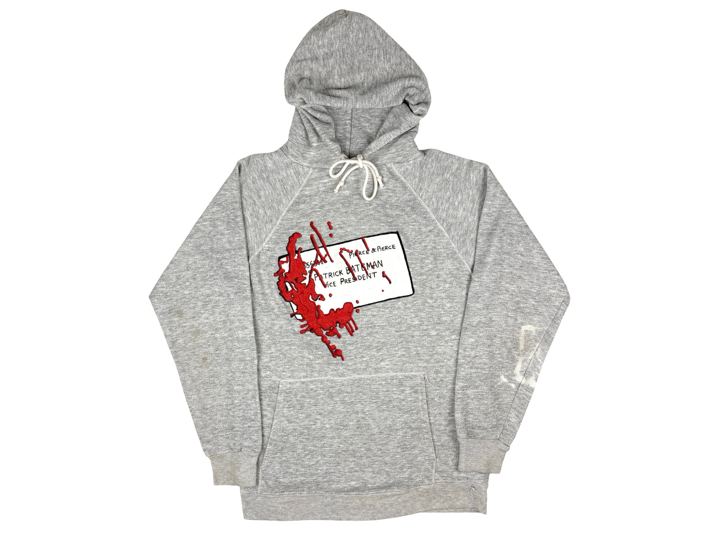 Cecil B. Moxie 'American Psycho Patrick Bateman Card' Chain Stitch Embroidered Hoodie