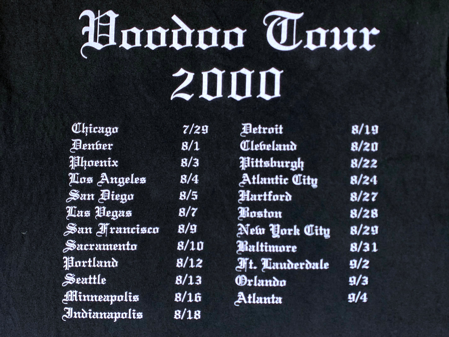 D'Angelo 'Voodoo' Tour 2000 T-Shirt