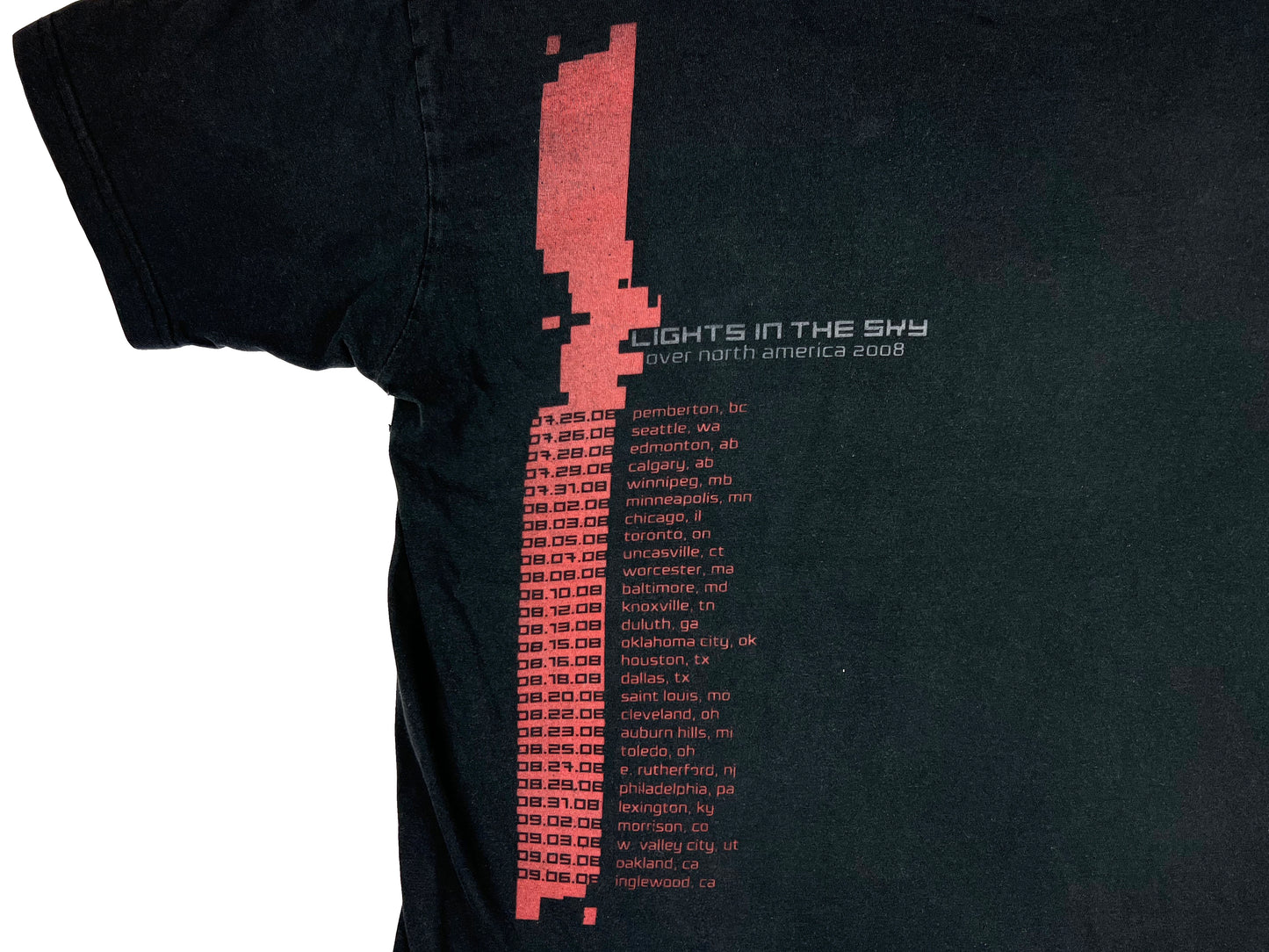 Nine Inch Nails 'Lights in the Sky' 2008 Tour T-Shirt