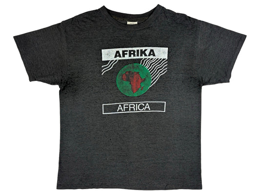 Vintage Afrika Threadbare Black T-Shirt Africa 80s 90s