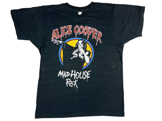Vintage Alice Cooper 'Mad House Rock' 1979 Tour black T-Shirt 70s Rock n Roll