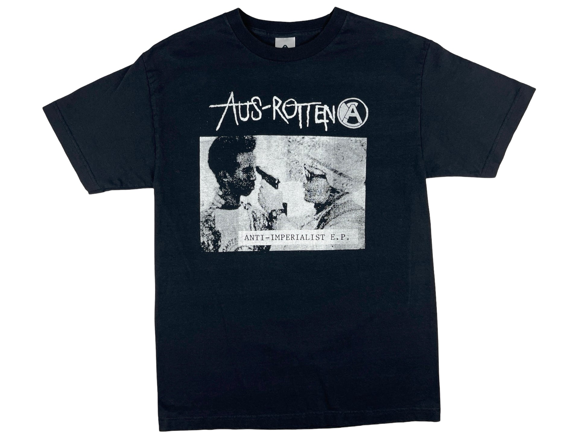 Vintage Aus-Rotten 'Anti-Imperialist' EP Black T-Shirt Punk Rock