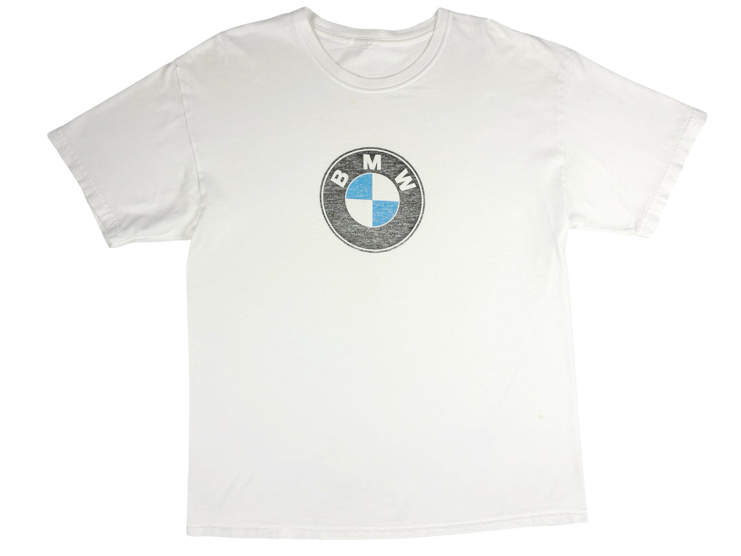 Vintage BMW Faded Logo White T-Shirt German Sports Car Auto 