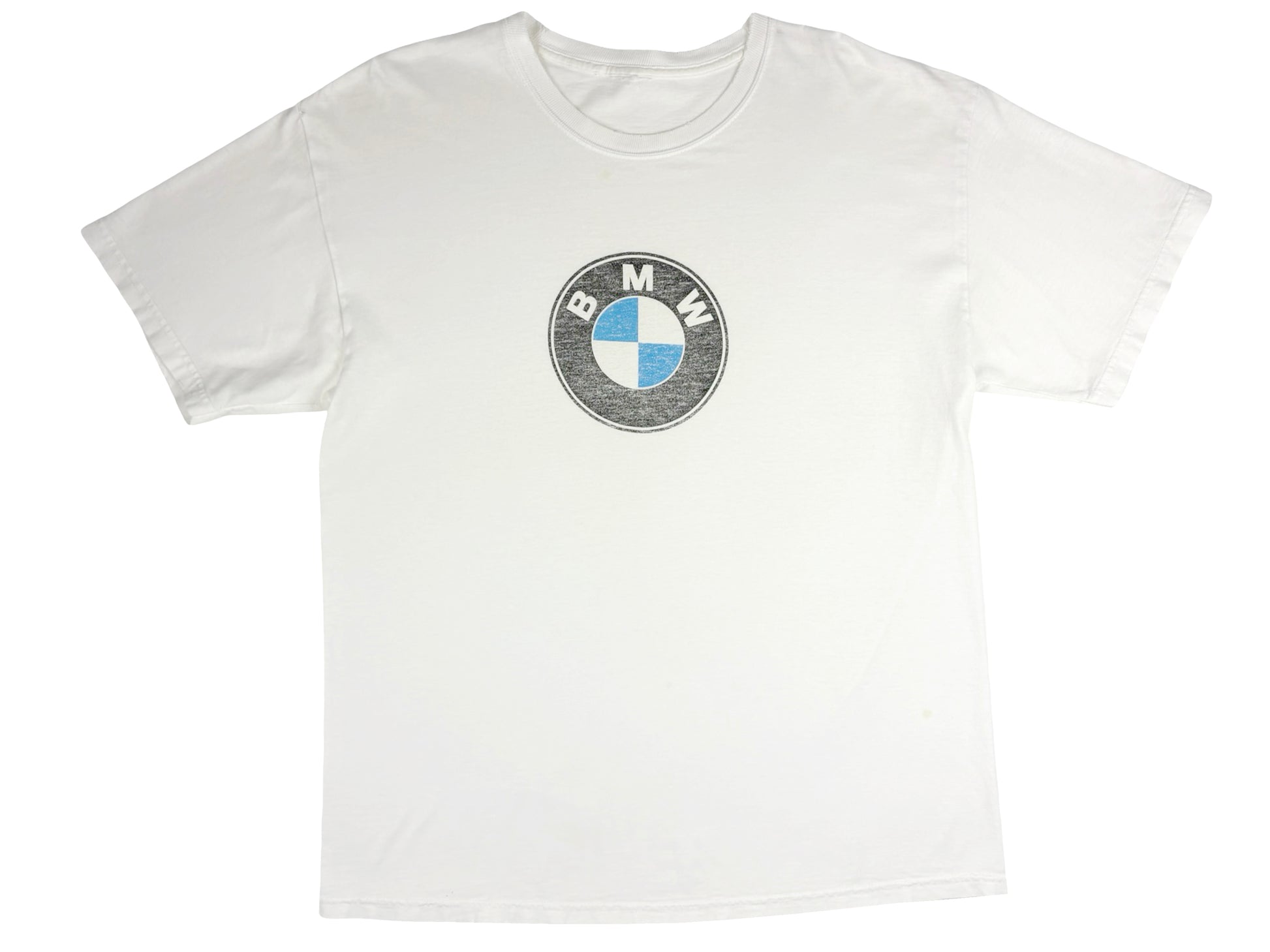 Vintage BMW Faded Logo White T-Shirt German Sports Car Auto 