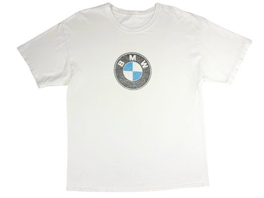 Vintage BMW Faded Logo White T-Shirt German Sports Car Auto 