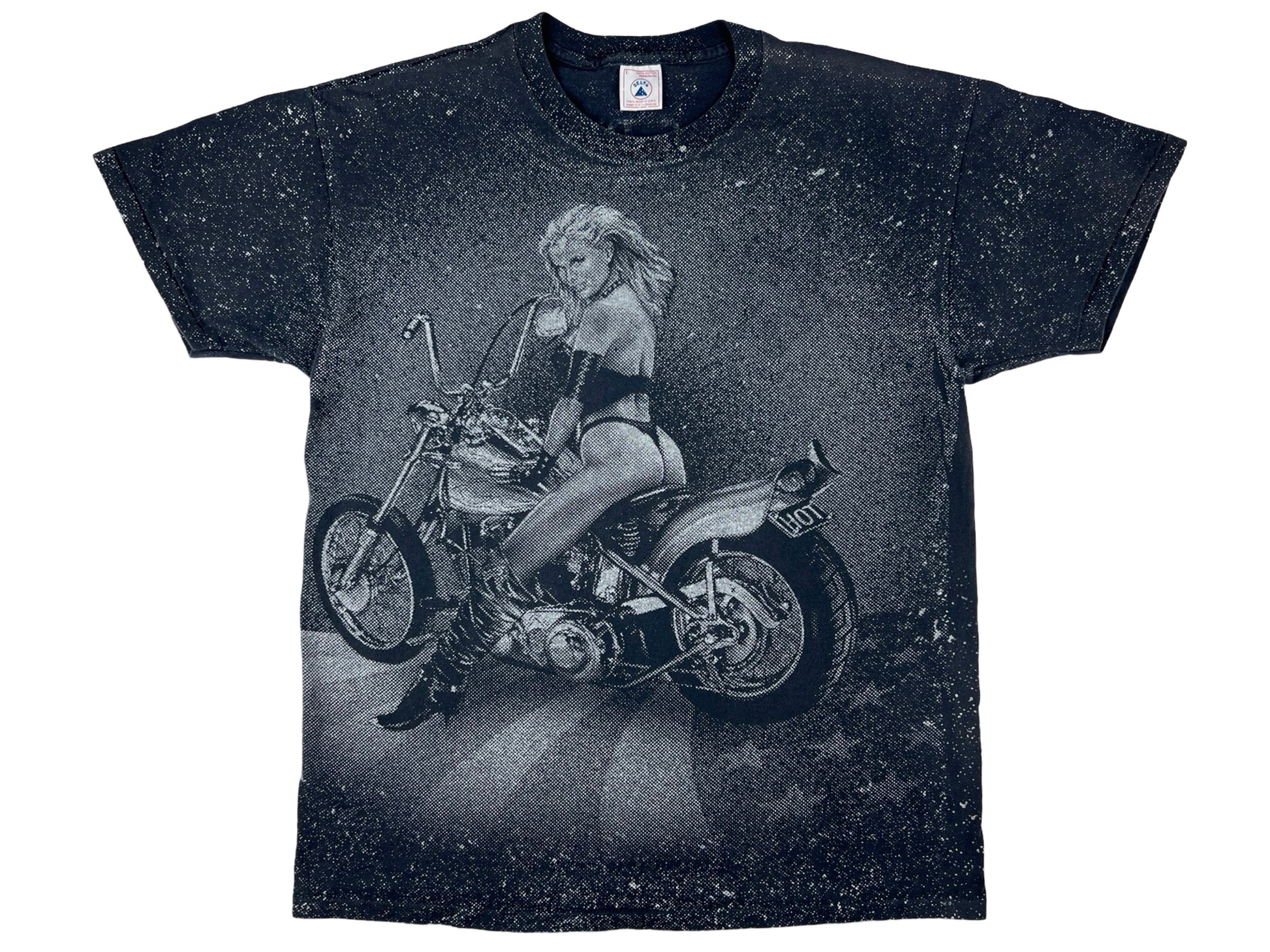 Vintage Biker Babe Long Island NY All Over Print T-Shirt Motorcycle New York AOP 90s