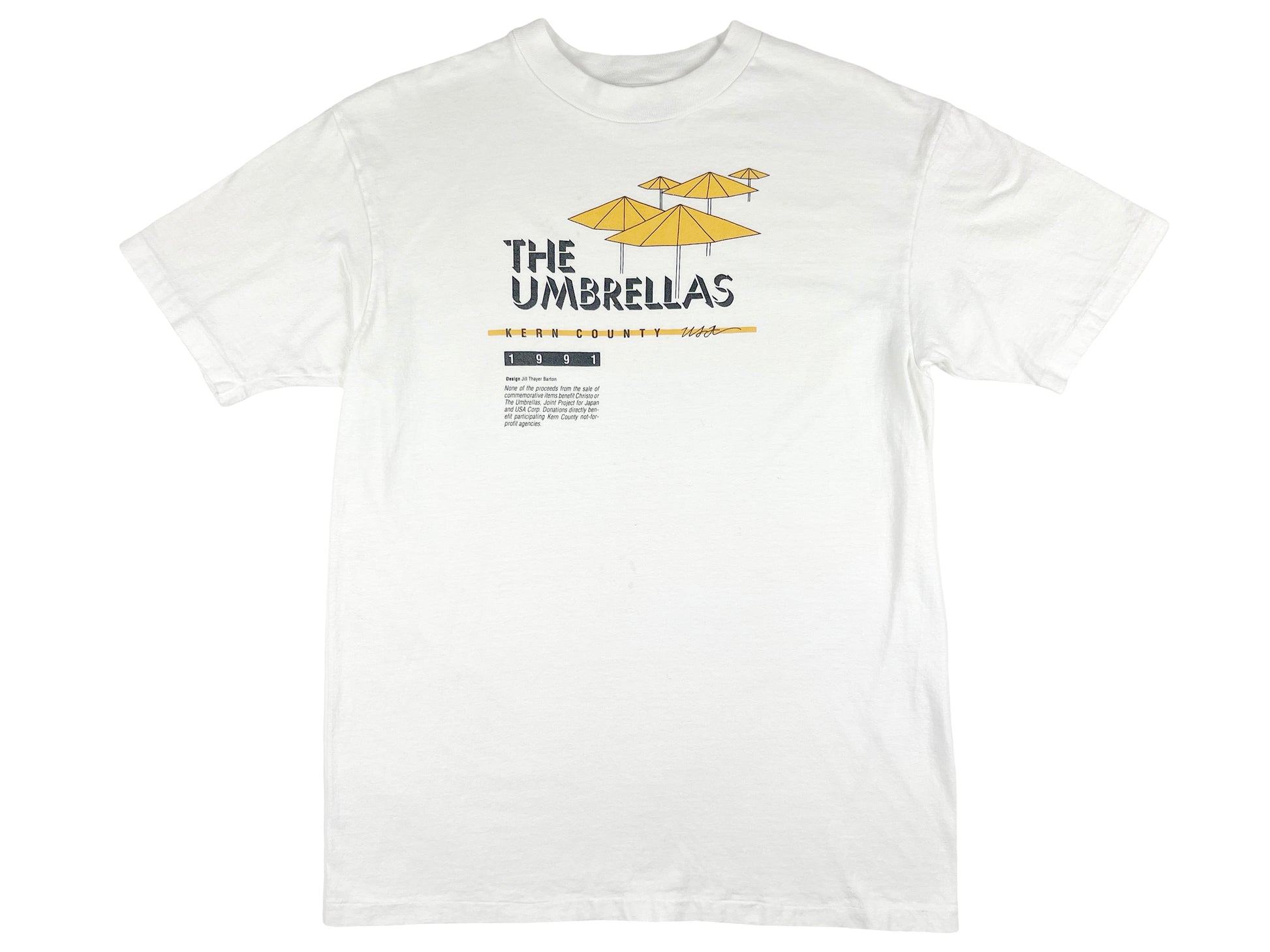 Vintage Christo & Jeanne-Claude 'The Umbrellas' White T-Shirt 80s
