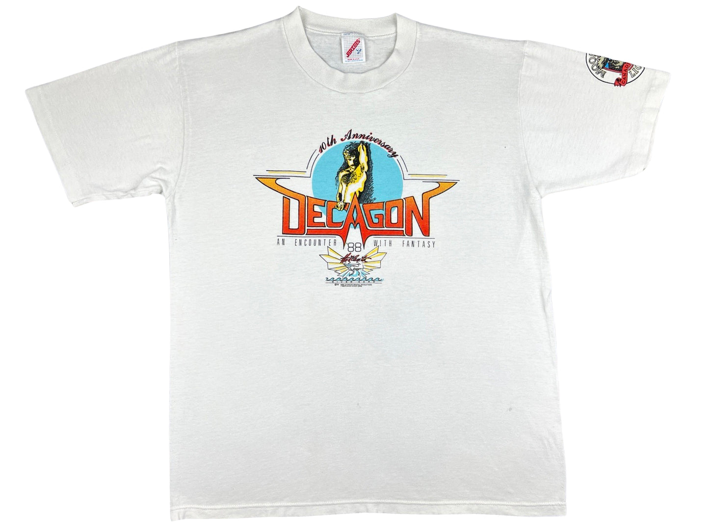 Decagon Hotlanta Atlanta Club 1988 White T-Shirt Male Dancer Georgia 80s