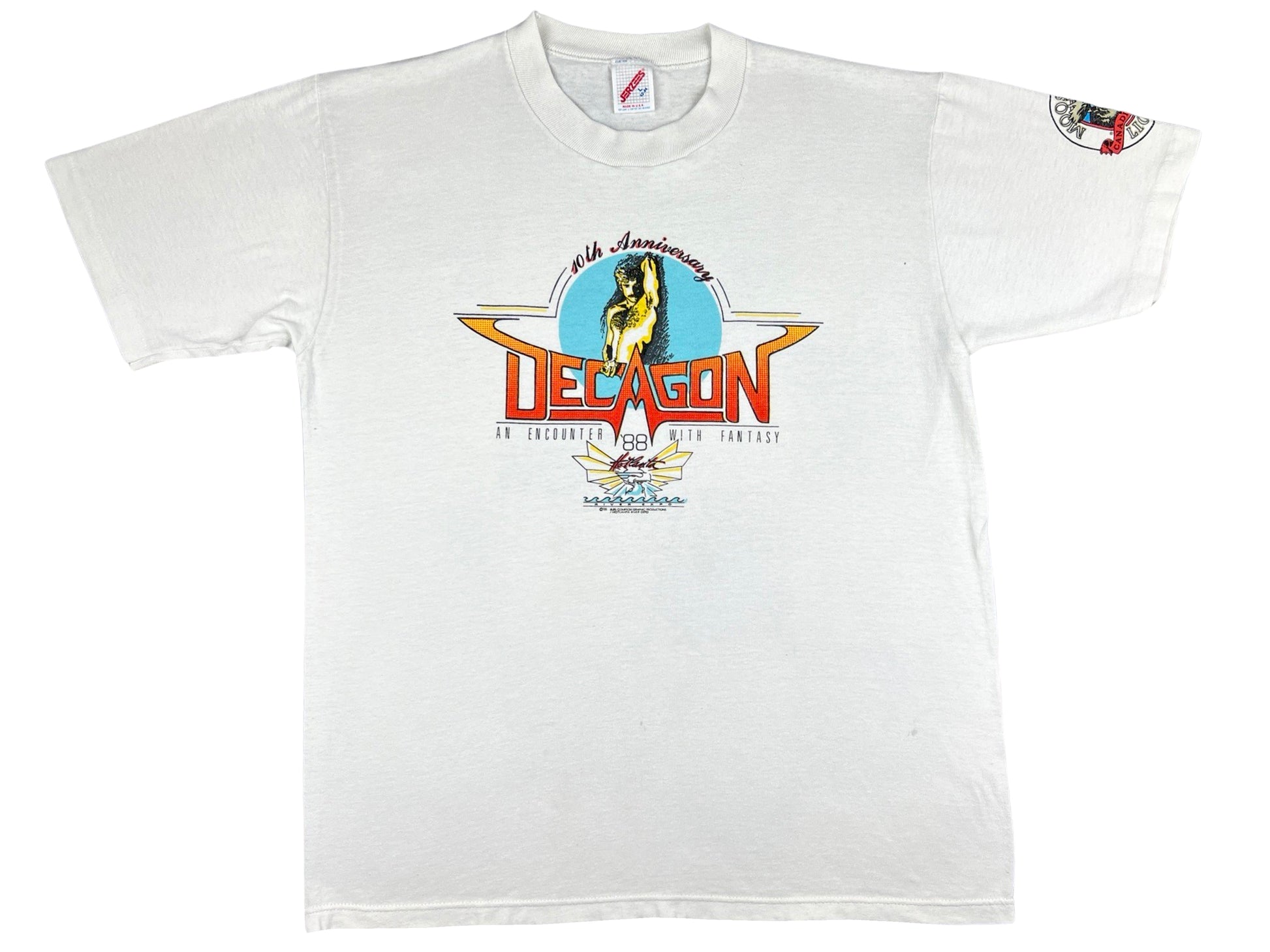 Decagon Hotlanta Atlanta Club 1988 White T-Shirt Male Dancer Georgia 80s