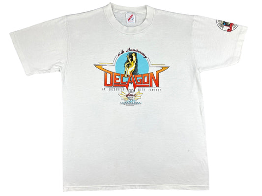 Decagon Hotlanta Atlanta Club 1988 White T-Shirt Male Dancer Georgia 80s