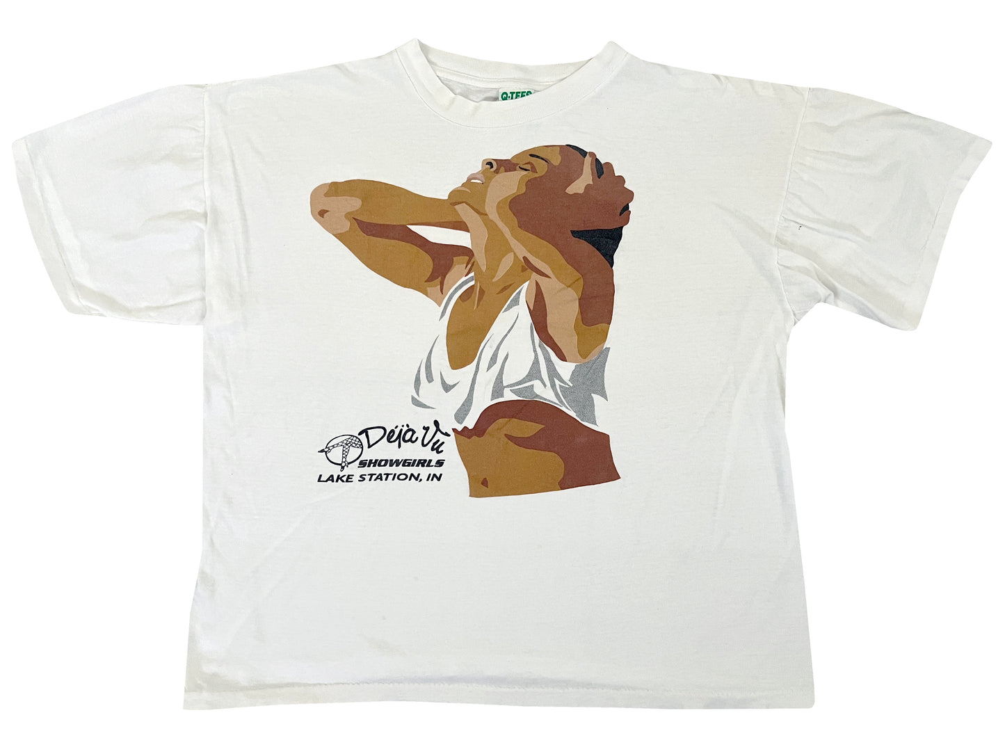 Vintage Deja Vu Showgirls Club White T-Shirt lake station IN