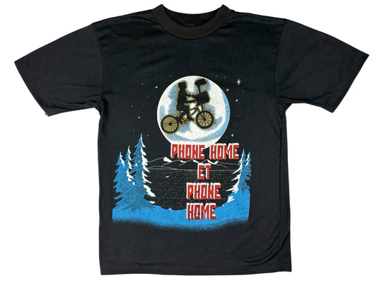 Vintage E.T. 'Phone Home' Black T-Shirt Movie Sci-Fi Science Fiction 80s