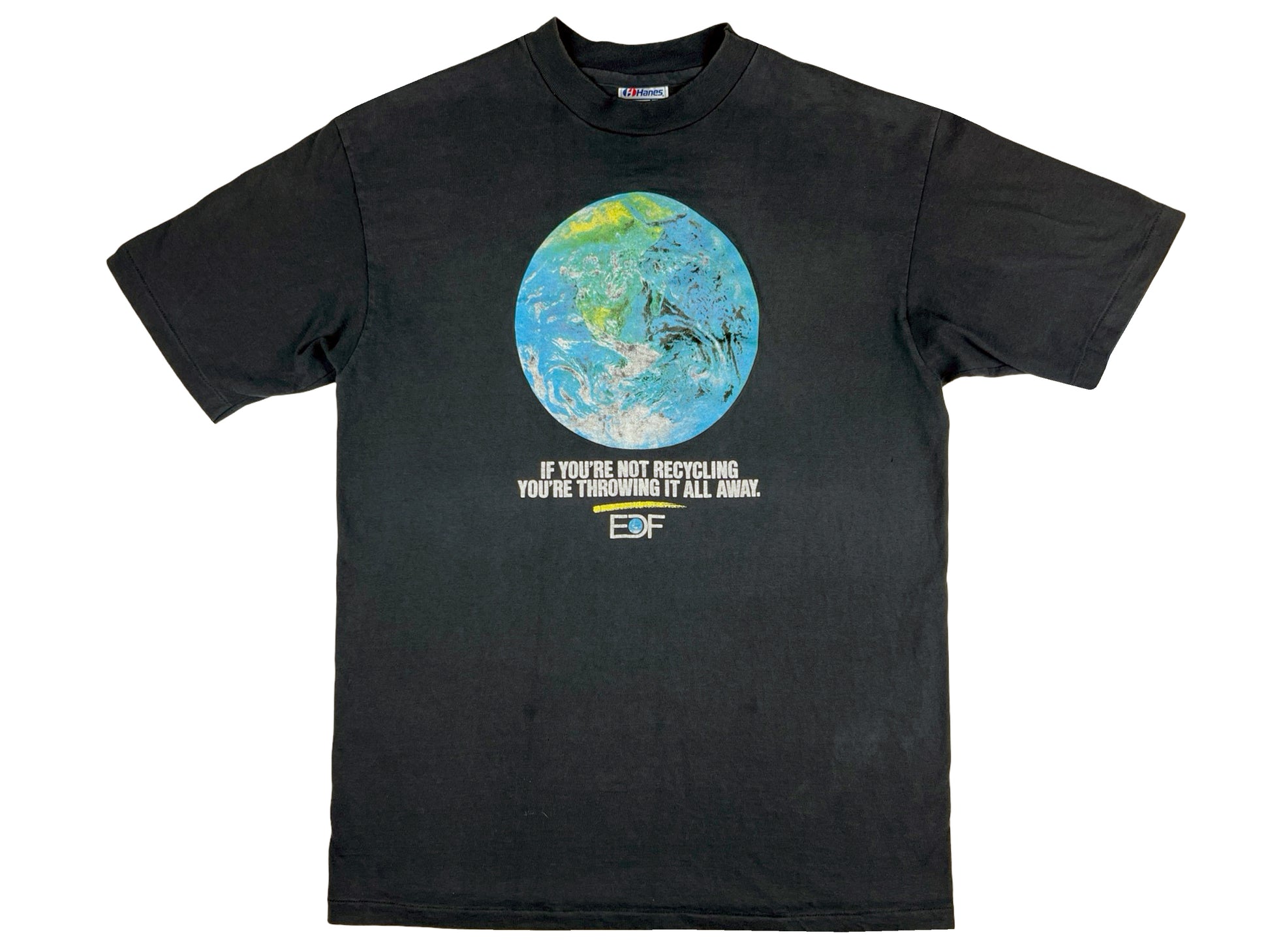 Vintage Earth Environmental Defense Fund T-Shirt Recycle Recycling EDF 80s 90s 