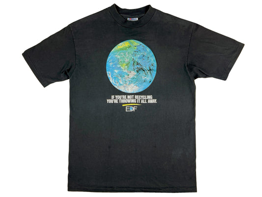 Vintage Earth Environmental Defense Fund T-Shirt Recycle Recycling EDF 80s 90s 
