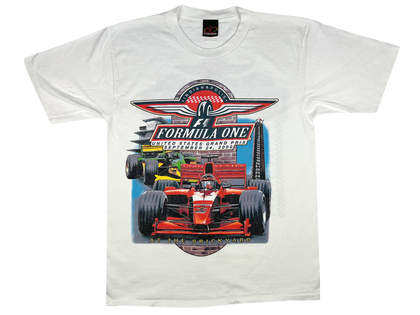 Vintage Formula One US Grand Prix 2000 White T-Shirt  Car Auto racing Race y2k