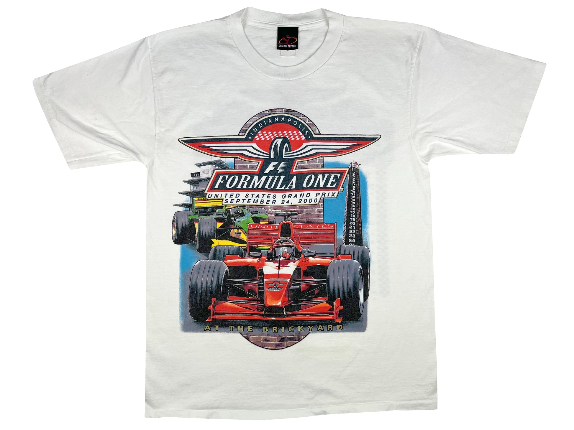 Vintage Formula One US Grand Prix 2000 White T-Shirt  Car Auto racing Race y2k