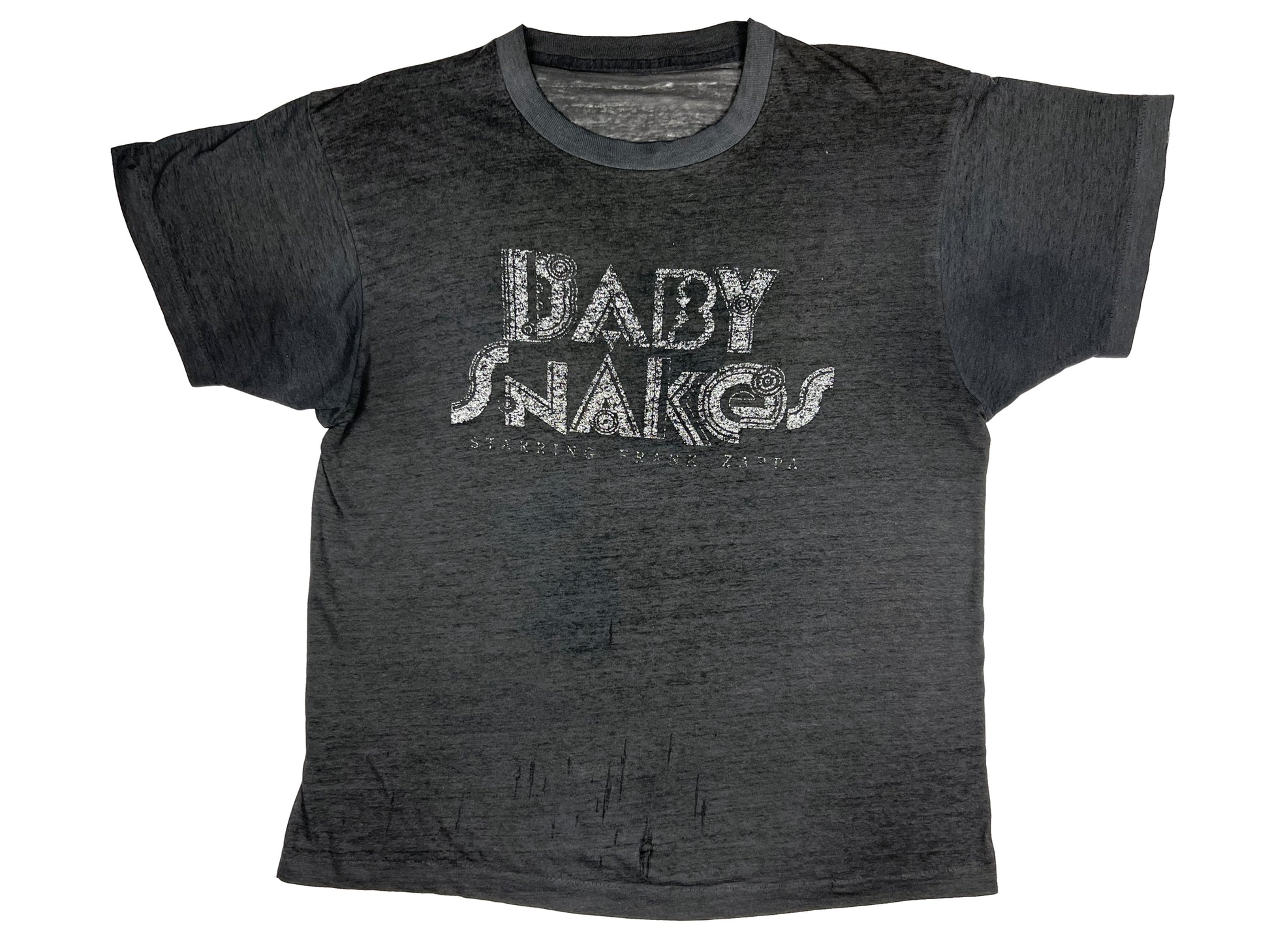 Vintage Frank Zappa 'Baby Snakes' Threadbare Black T-Shirt 80s Band