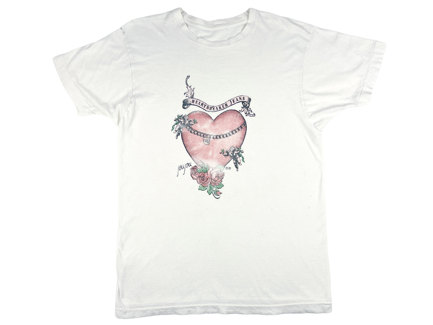 Vintage Heartbreaker Jeans Joujou White T-Shirt 80s 90s