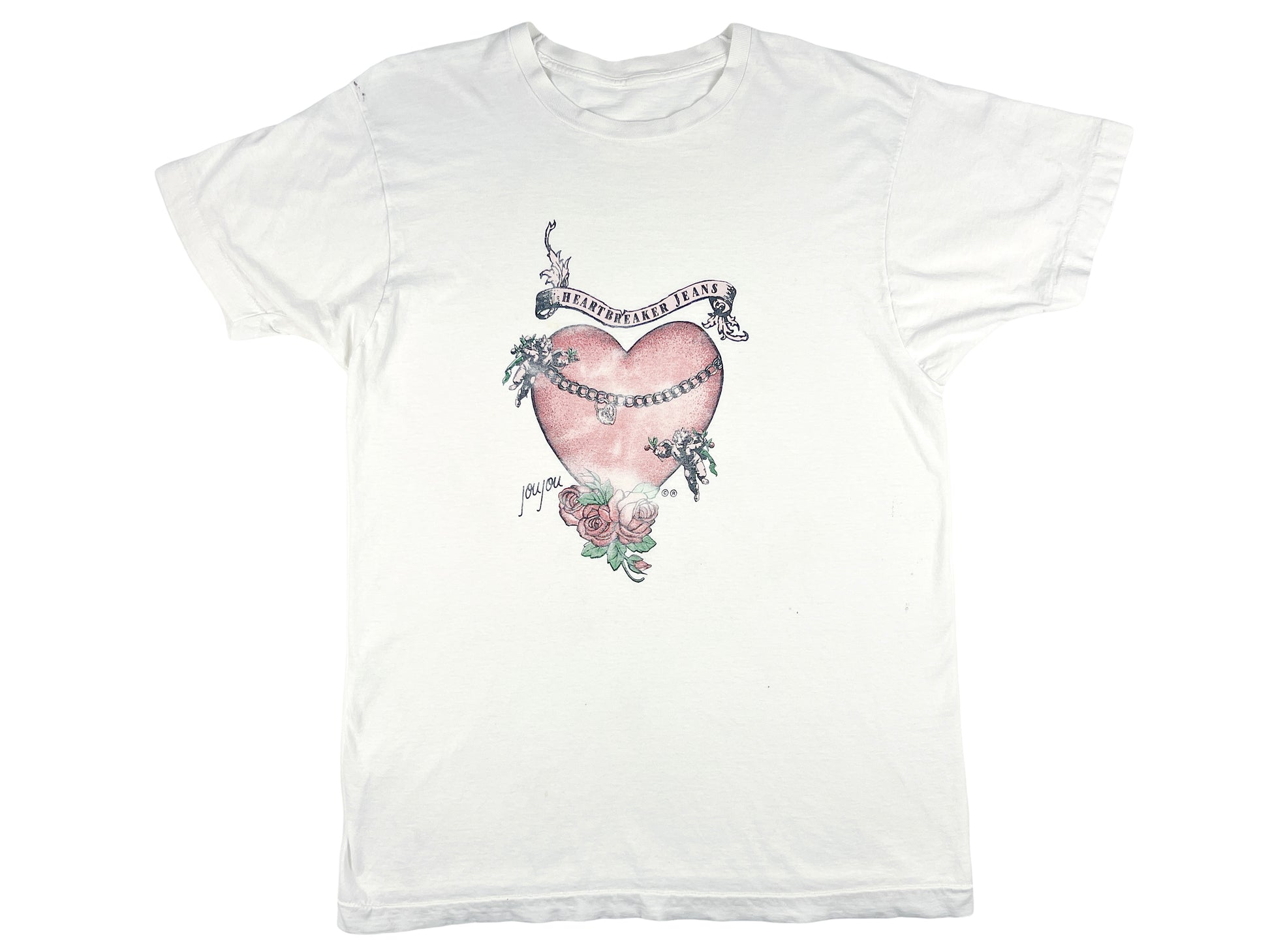 Vintage Heartbreaker Jeans Joujou White T-Shirt 80s 90s