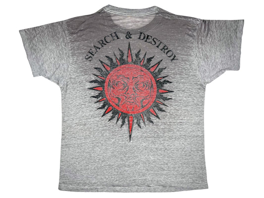 Vintage Henry Rollins 'Search & Destroy' Grey T-Shirt Hardcore Punk Black Flag