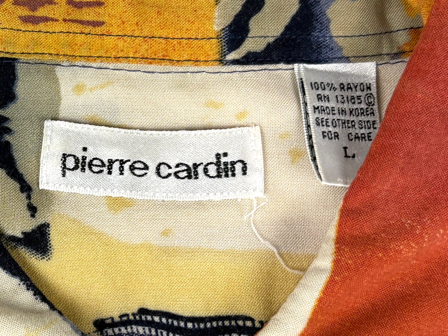 Pierre Cardin Multi Color Rayon Button Down S/S Shirt