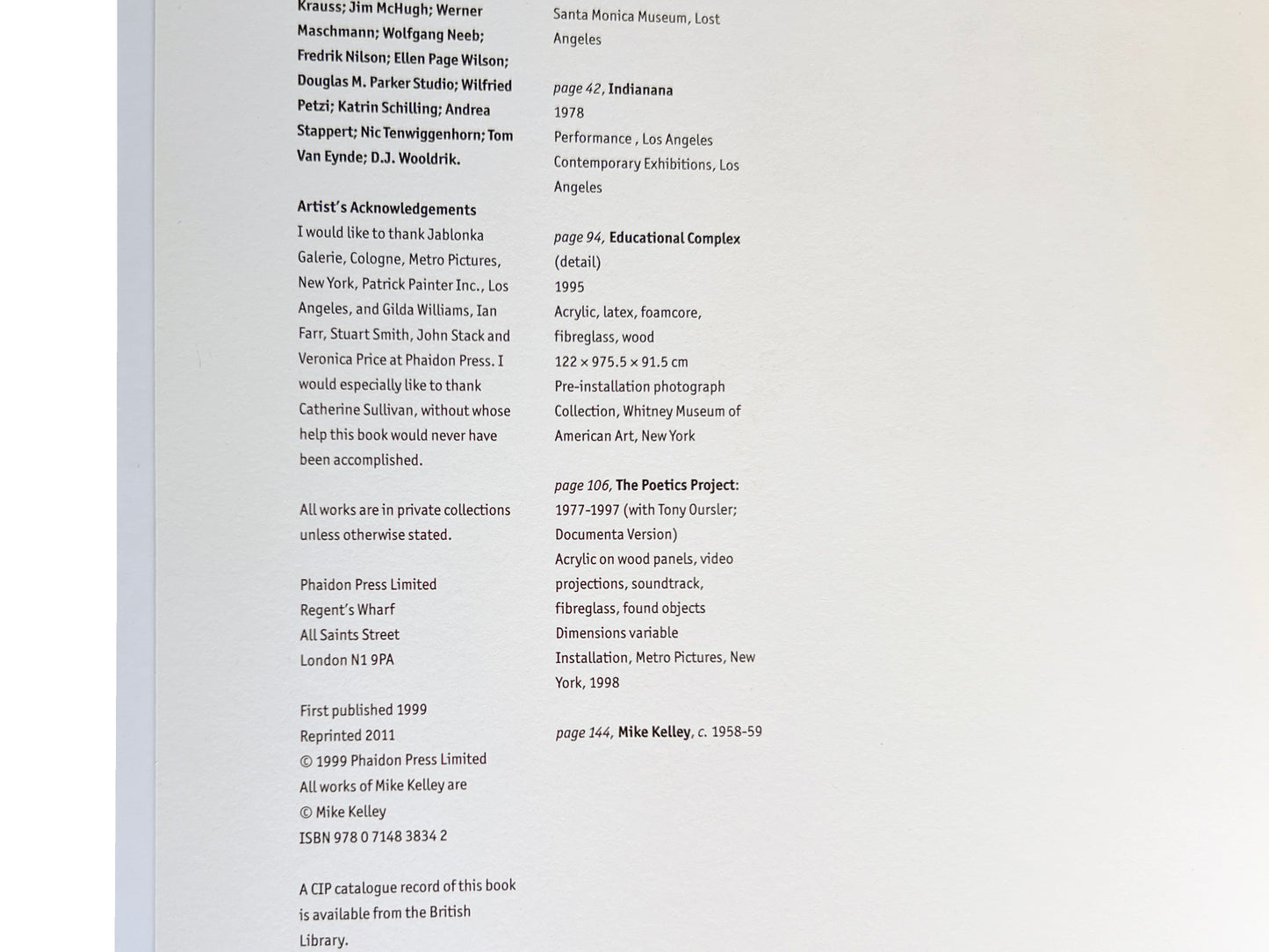 Mike Kelley Phaidon Book