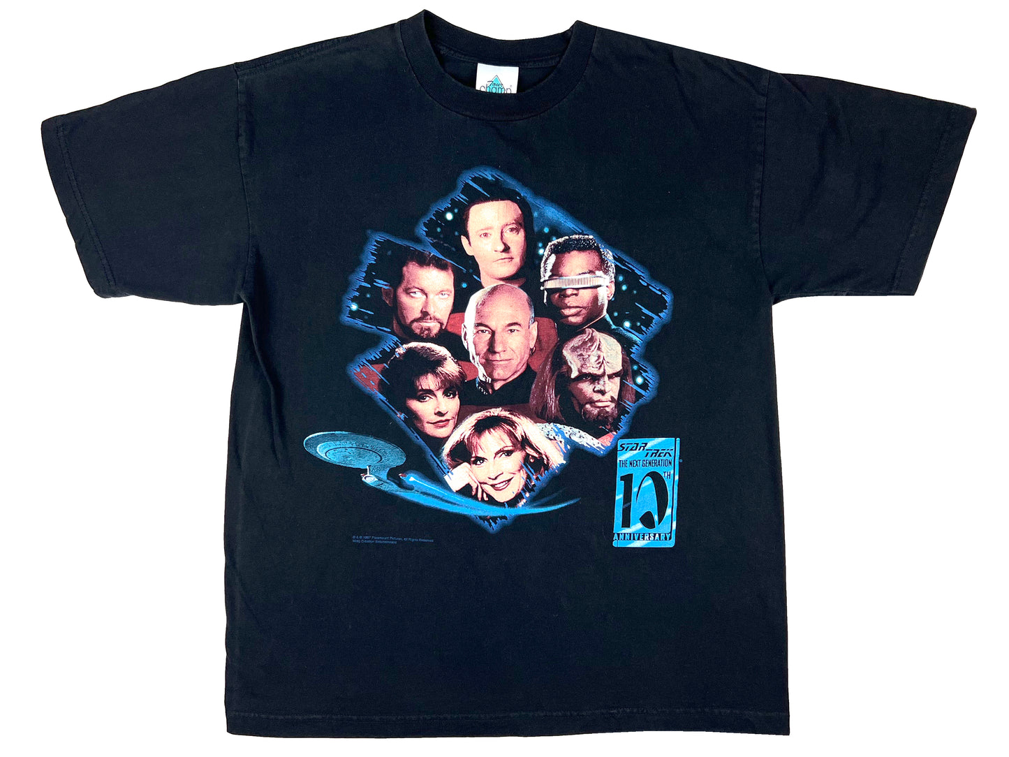 Vintage Star Trek 'The Next Generation' 10th Anniversary Black T-Shirt
