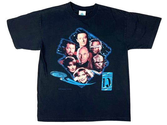 Vintage Star Trek 'The Next Generation' 10th Anniversary Black T-Shirt