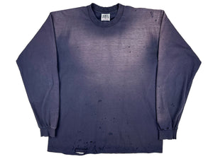 Faded Thrashed Blue Blank L/S Shirt