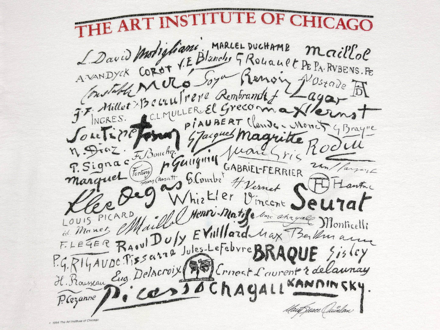 The Art Institute of Chicago Artist Signatures T-Shirt