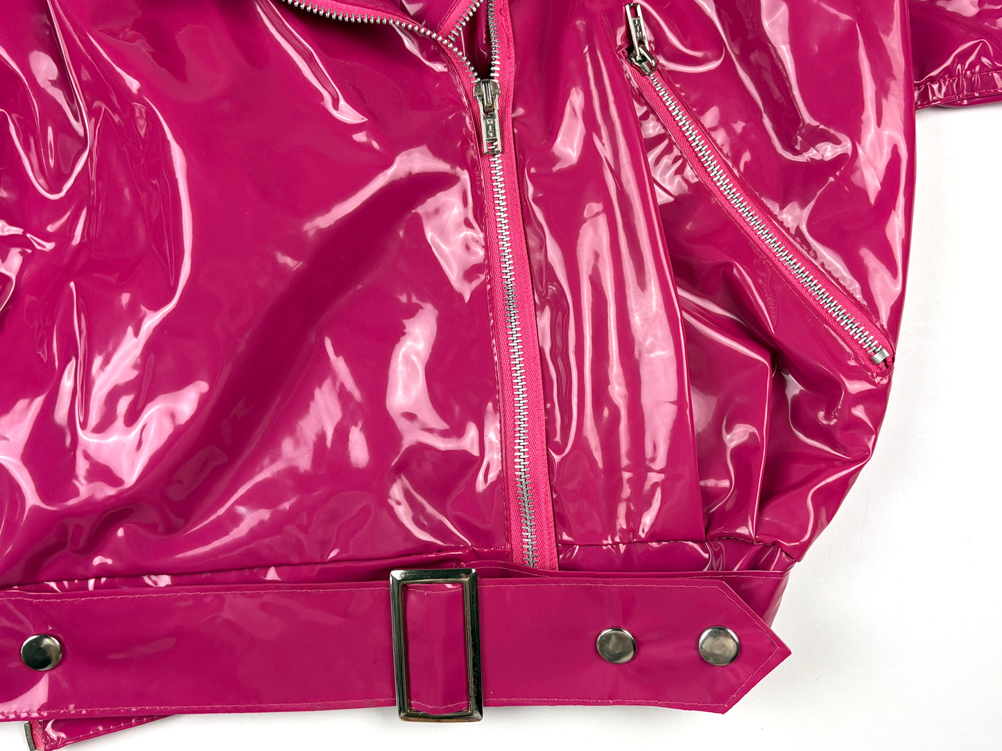 Kenn Sporn Hot Pink Vinyl Moto Jacket