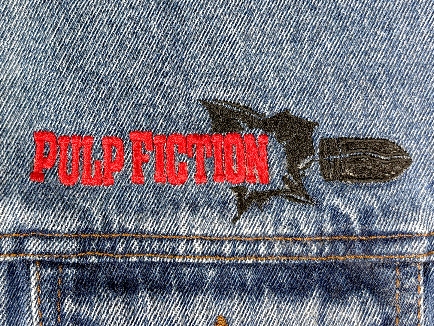 Pulp Fiction Embroidered Jean Jacket