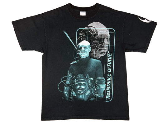 Vintage Star Trek Jean Luc Picard Borg Black T-Shirt