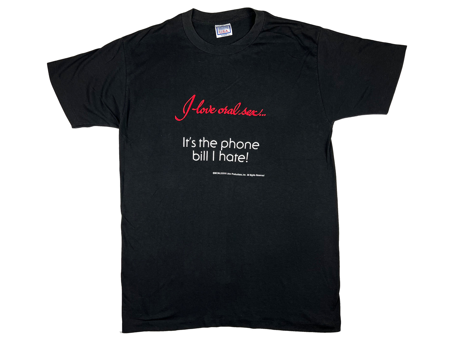 Vintage I Love Oral Sex Black T-Shirt