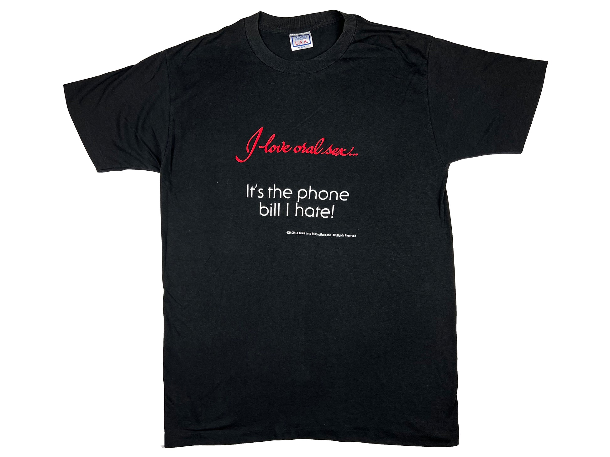Vintage I Love Oral Sex Black T-Shirt