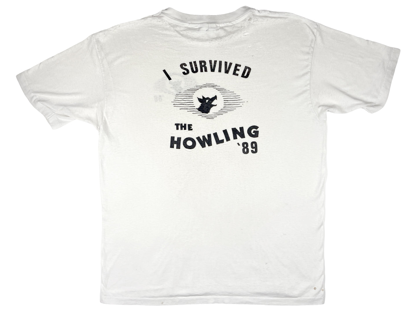 Vintage I Survived The Howling 1989 White T-Shirt