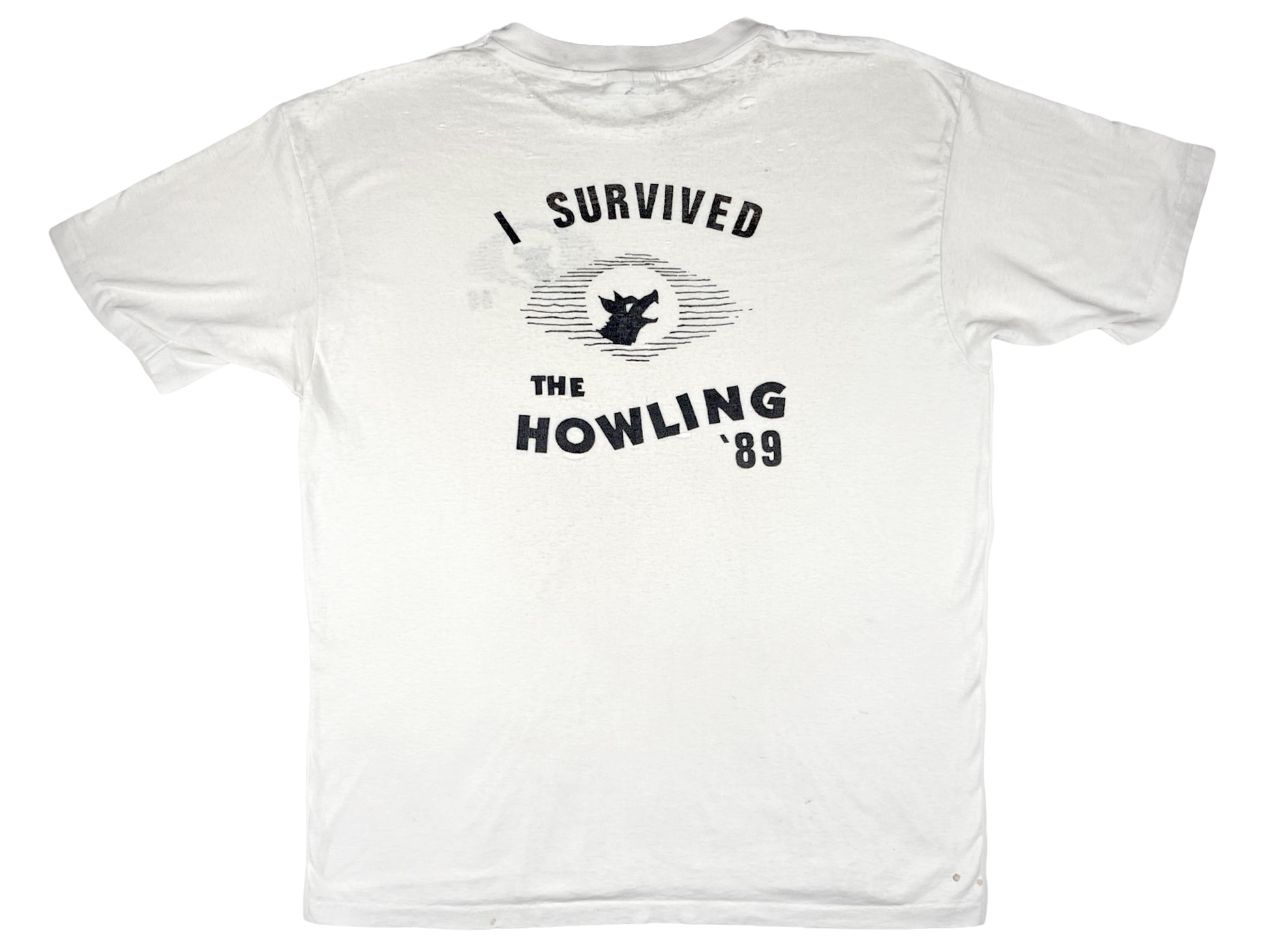 Vintage I Survived The Howling 1989 White T-Shirt