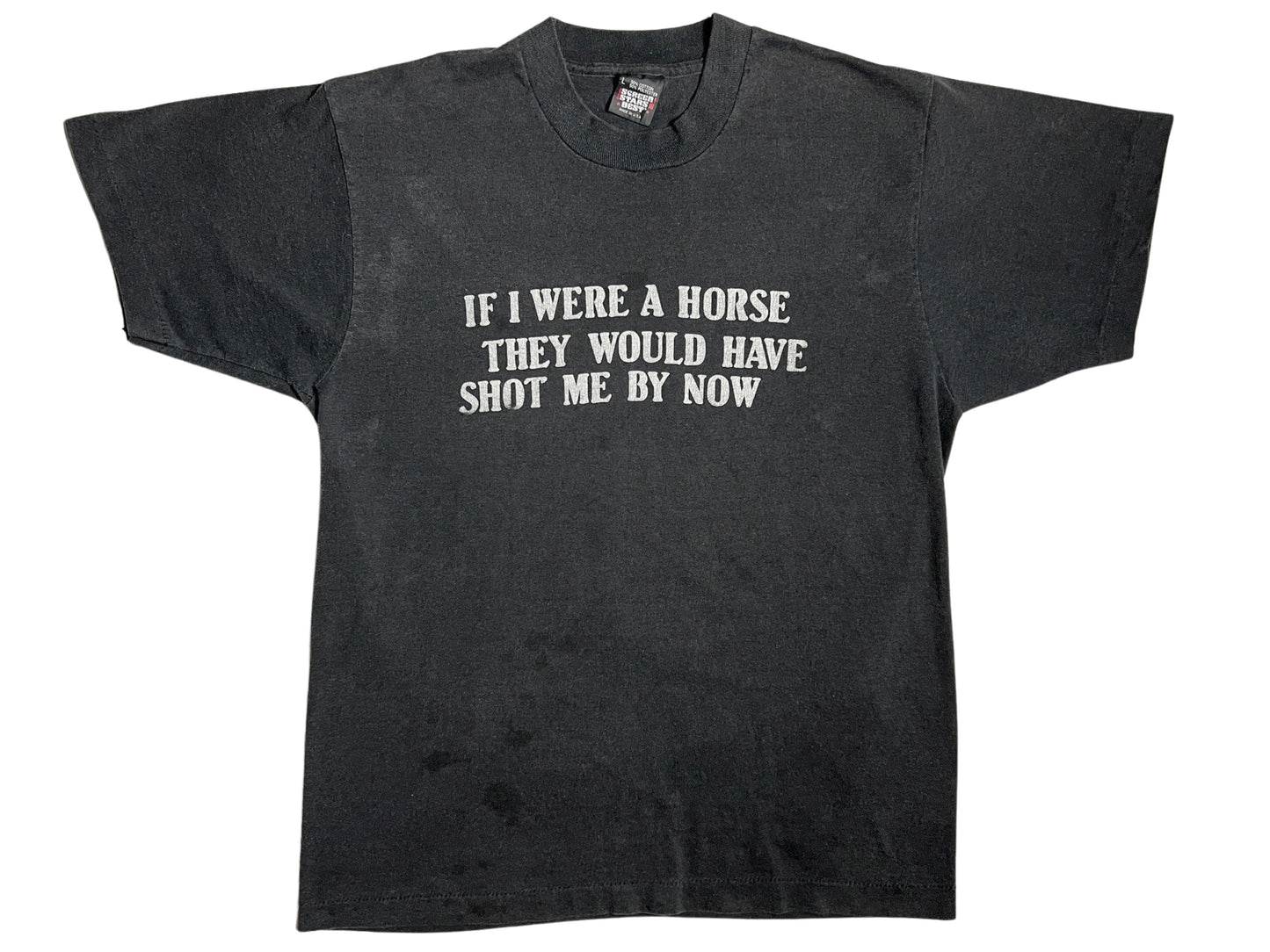 Vintage If I Were A Horse Black T-Shirt