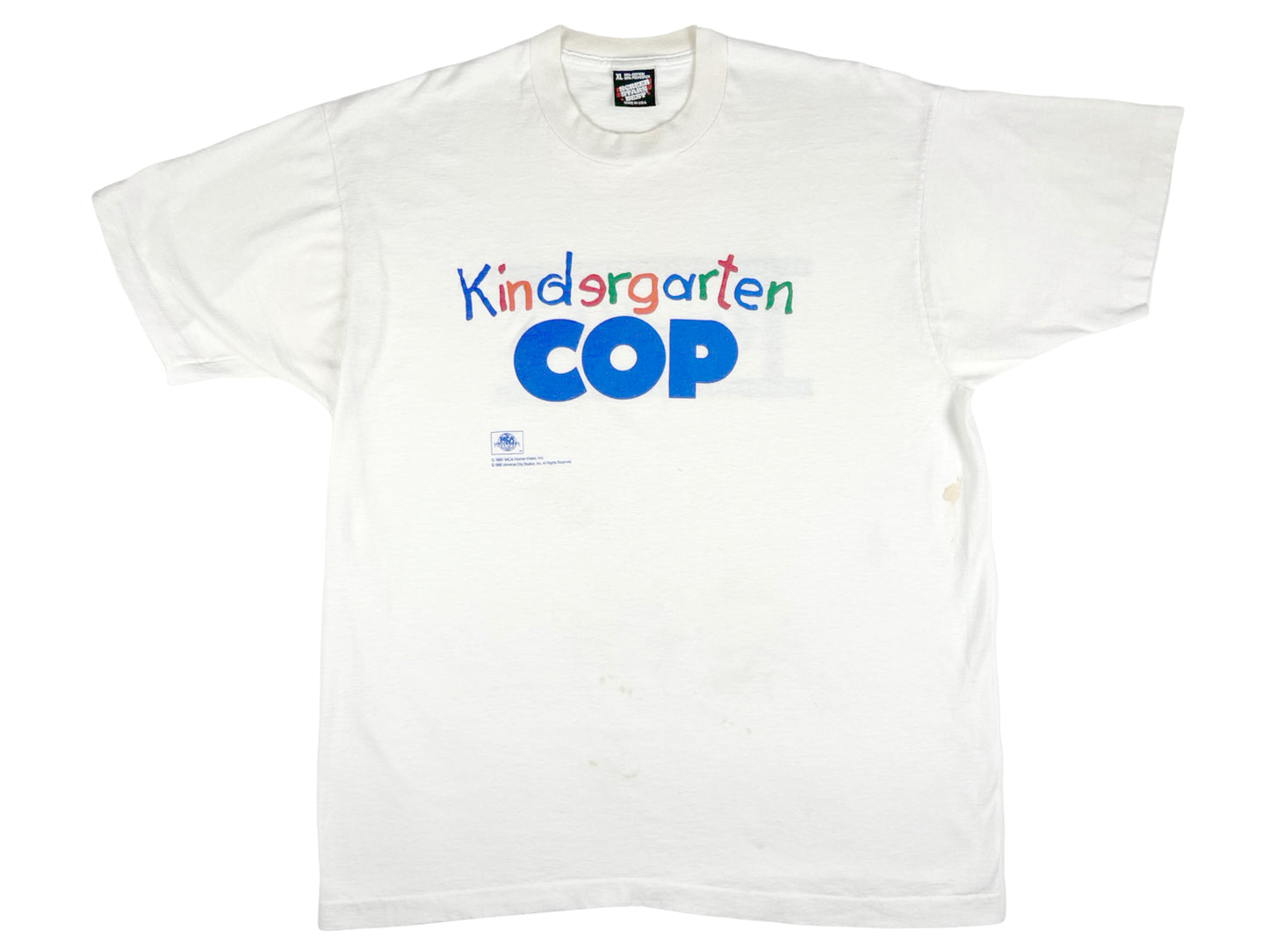 Vintage Kindergarten Cop x Astro Video White T-Shirt Movie 90s