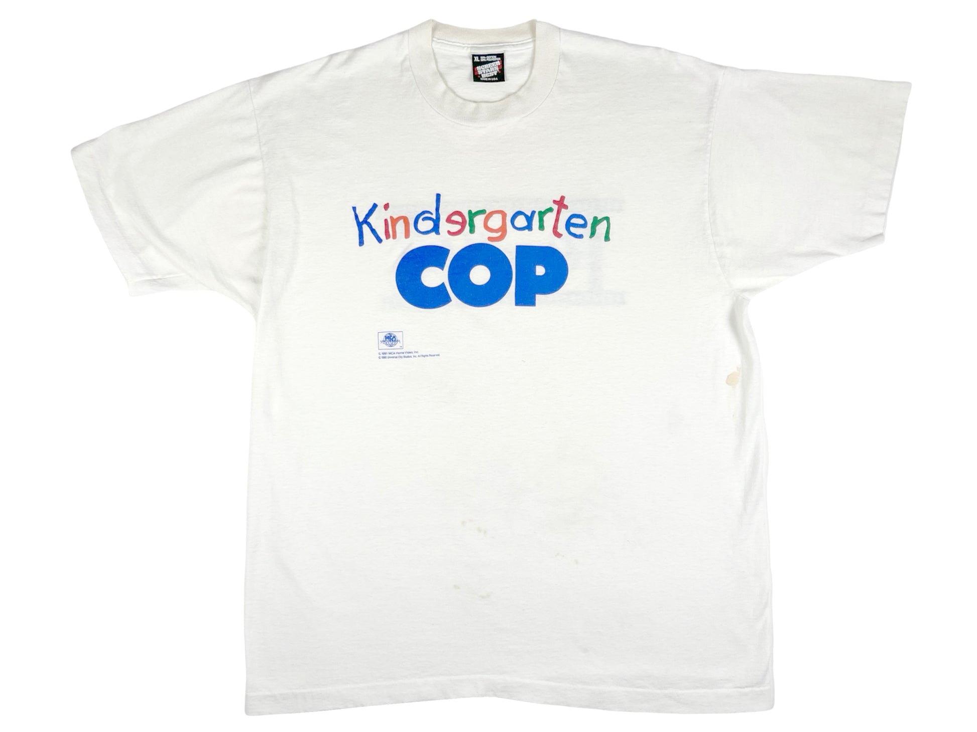Vintage Kindergarten Cop x Astro Video White T-Shirt Movie 90s