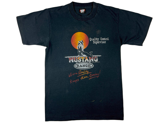 Vintage Mustang Ranch Black T-Shirt Nevada 