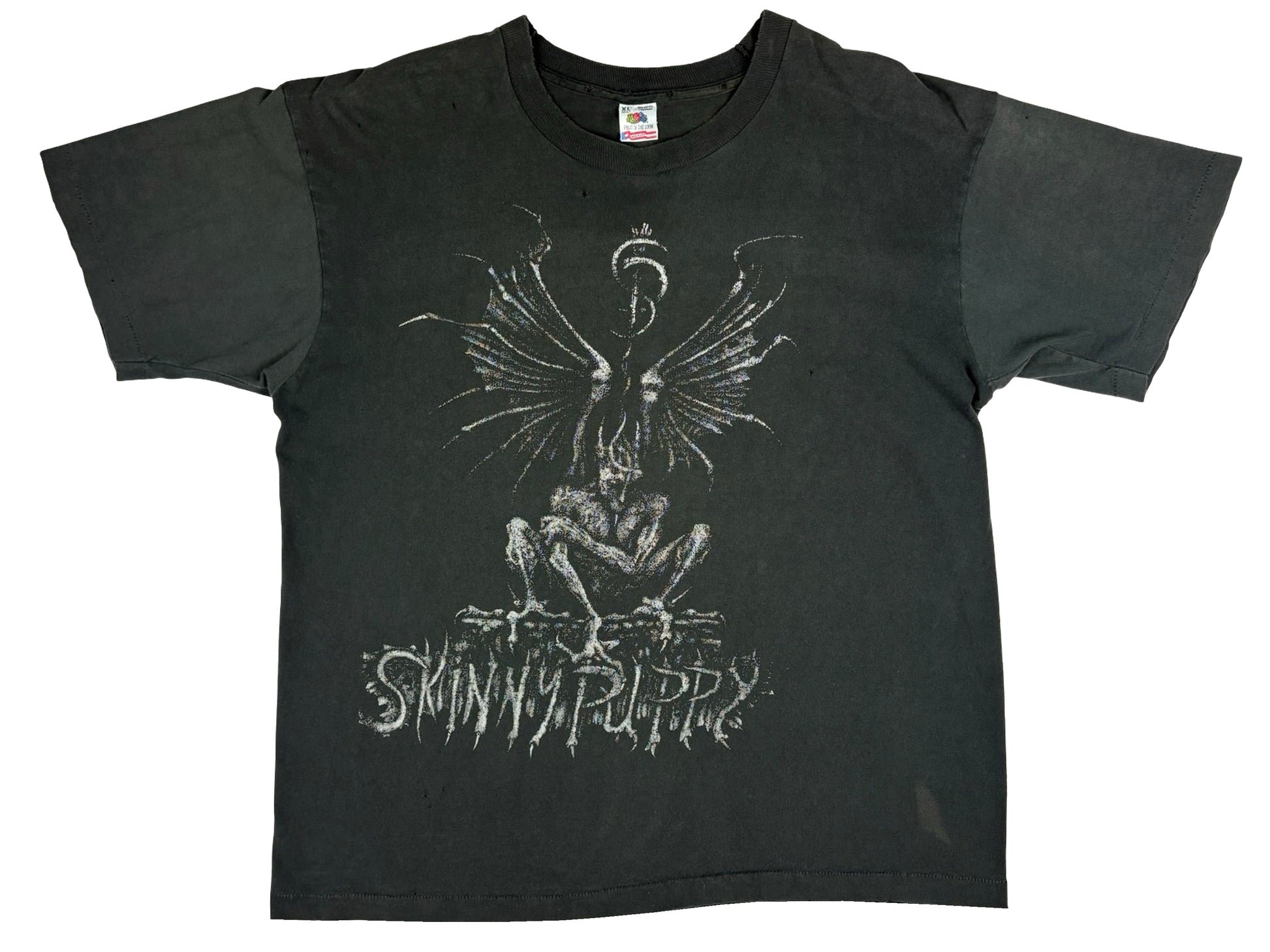 Vintage Skinny Puppy 'Last Rights' Tour Black T-Shirt 90s Rock Metal band Industrial