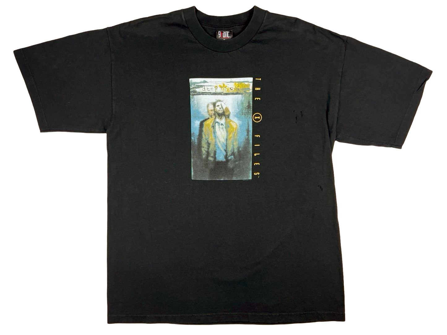 Vintage The X-Files 'Deep Throat' Black T-Shirt TV Show Horror Sci-Fi Science Fiction 90s y2k
