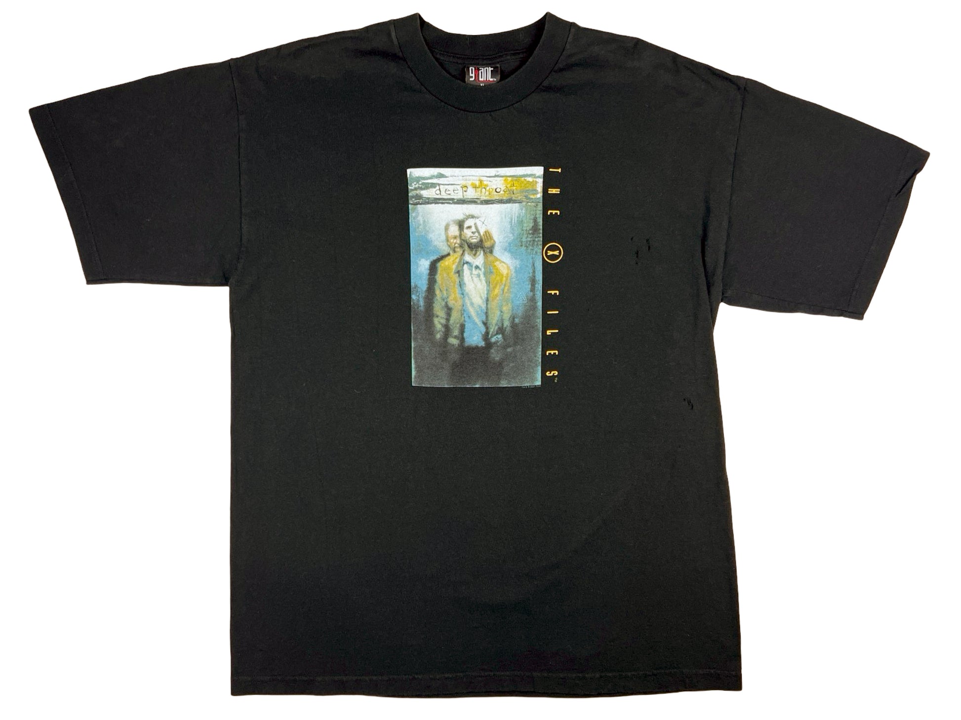 Vintage The X-Files 'Deep Throat' Black T-Shirt TV Show Horror Sci-Fi Science Fiction 90s y2k