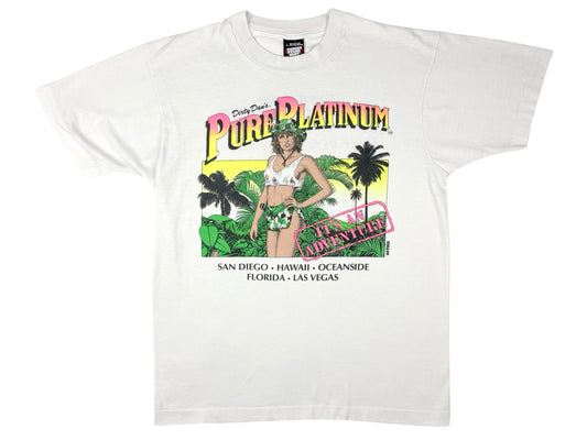 Vintage Thee Dollhouse Pure Platinum Safari Babe White T-Shirt Adult Strip Club