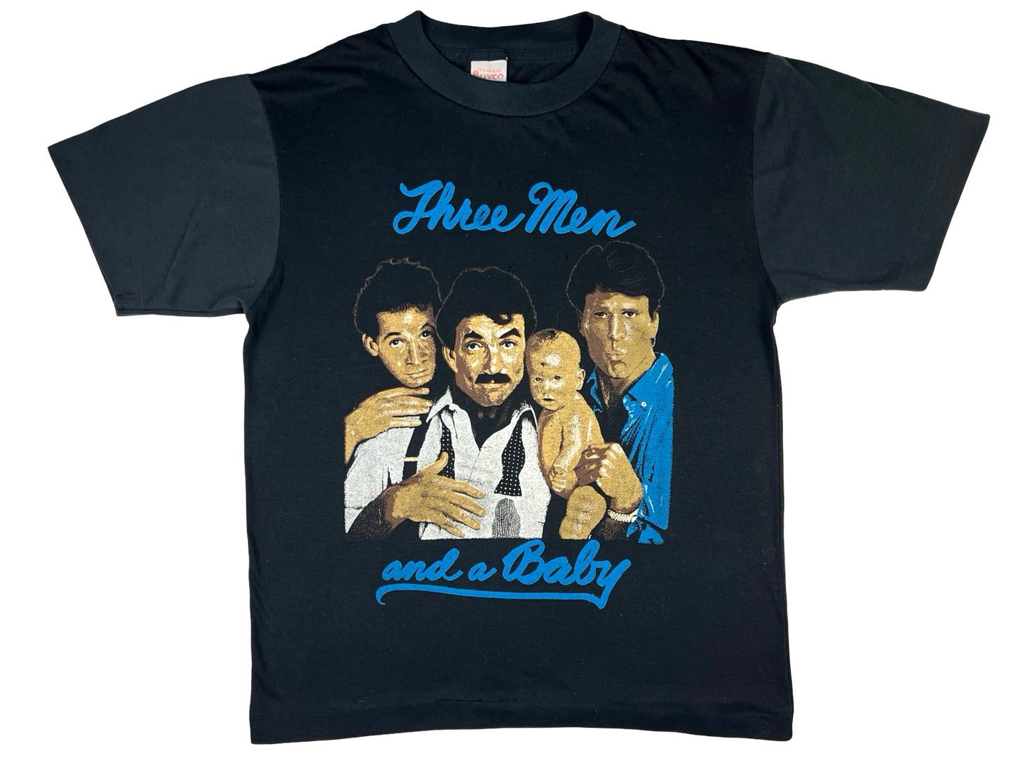 Vintage Three Men And A Baby Movie Black T-Shirt
