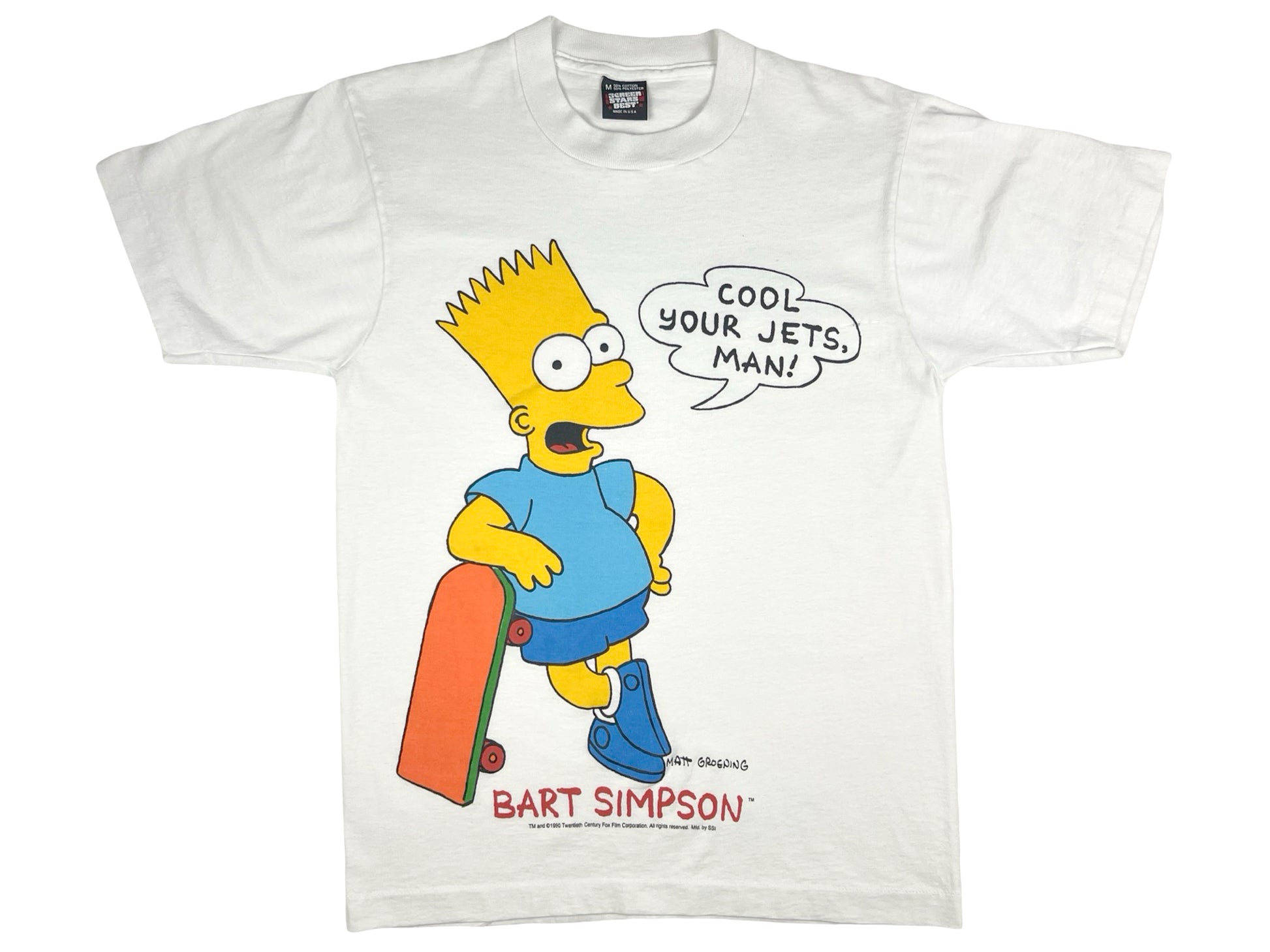 Vintage The Simpsons Bart Simpson Cool Your Jets T-Shirt